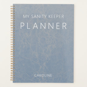 Dusty Blue Modern Marble Planner