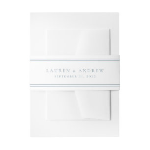 Dusty Blue Modern Minimalist Classic Invitation Belly Band