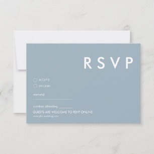 Dusty Blue Modern Minimalist Custom Name Invitation