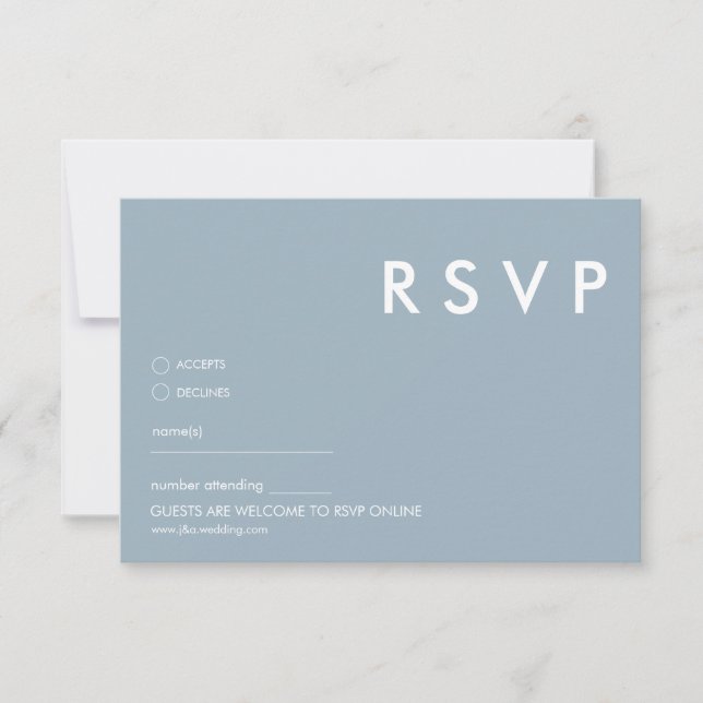 Dusty Blue Modern Minimalist Custom Name Invitation (Front)