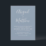 Dusty Blue Modern Minimalist Elegant Wedding Invitation<br><div class="desc">Personalise this Dusty Blue Simple and Elegant Double Sided Invitation with your message and details. This chic invitation includes modern and elegant stylish simple handwritten script typography for the special Wedding to Be celebration.</div>