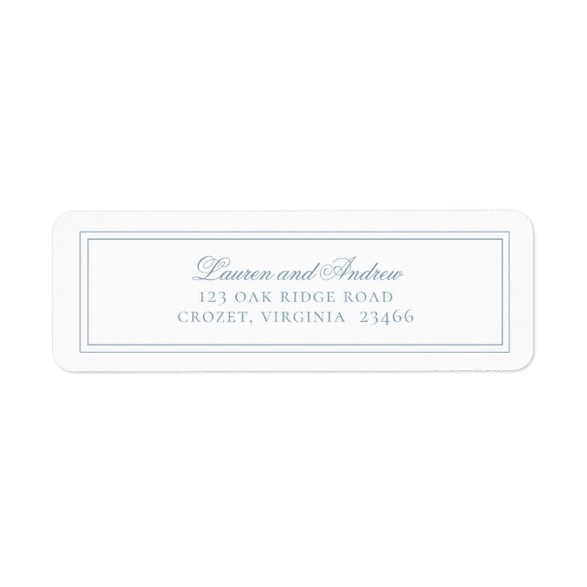 Dusty Blue Modern Minimalist Return Address (Front)