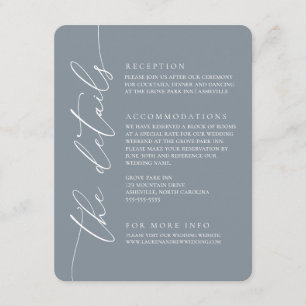 Dusty Blue Modern Minimalist Wedding 2 Enclosure Card