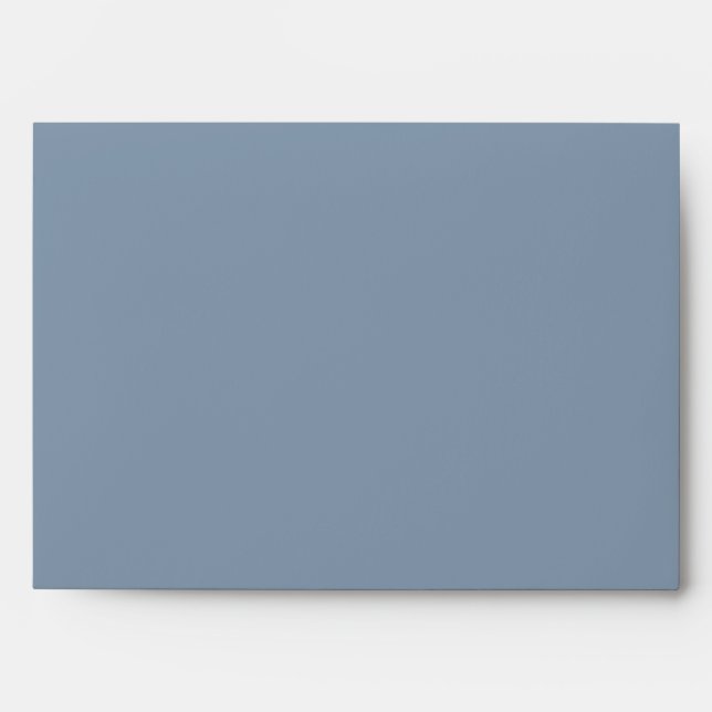 Dusty Blue Modern Minimalist Wedding Envelope (Front)