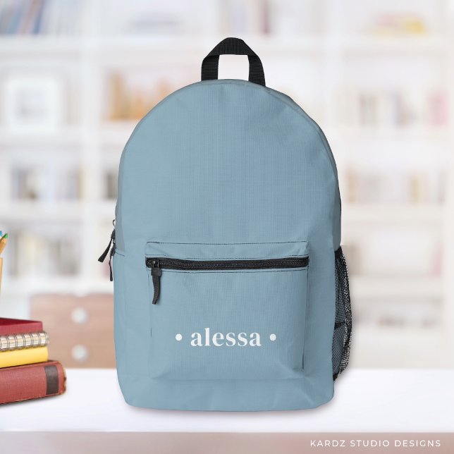 Dusty Blue Modern Personalised Kids Backpack (Creator Uploaded)