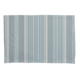 Dusty blue modern retro pattern stripes minimal  pillowcase