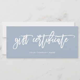 Dusty Blue Modern Script Gift Certificate