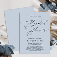 Dusty Blue Modern Script Minimalist Bridal Shower