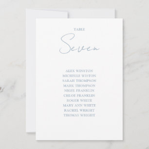 Dusty Blue Modern Seating Chart Table Number