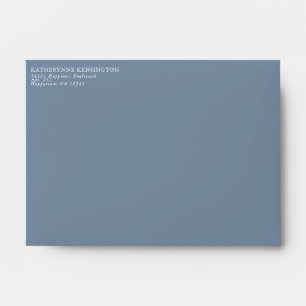 Dusty Blue Modern Simple Return Address Envelope