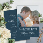 Dusty Blue Modern Typography Simple Photo Wedding Save The Date<br><div class="desc">Dusty Blue Modern Typography Simple Photo Wedding Save The Date Invitation Card. Let your family, friends and colleagues know that you have set a date for your wedding celebration with this elegant, stylish and modern wedding save the date invitation card. All the texts are pre-arranged for you to personalise easily...</div>
