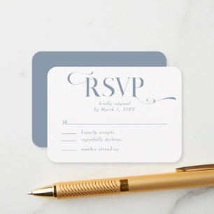 Dusty Blue Modern Wedding RSVP Enclosure Card