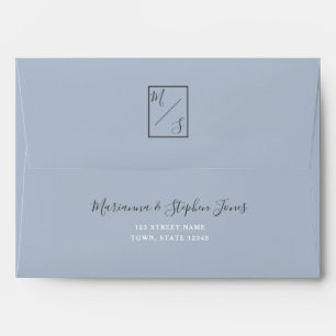 Dusty Blue Monogram 5x7 Envelope