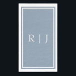 Dusty Blue Monogram Custom Name Elegant Wedding Napkin<br><div class="desc">Designed with text template for monogrammed initials in custom dusty blue colour background which you can customise!</div>