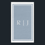 Dusty Blue Monogram Custom Name Elegant Wedding Napkin<br><div class="desc">Designed with text template for monogrammed initials in custom dusty blue colour background which you can customise!</div>