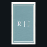Dusty Blue Monogram Custom Name Simple Wedding Napkin<br><div class="desc">Designed with text template for monogrammed initials in custom dusty blue colour background which you can customise!</div>
