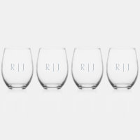 Dusty Blue Monograms Minimal Wedding Gift Favour