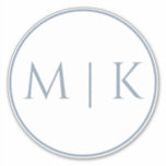 Dusty Blue Monograms Name Simple Minimal Wedding<br><div class="desc">Printed with monogram initials (which you can edit,  change and personalise) in custom dusty blue colour. Design available in all sizes,  just choose the right size that you need.</div>