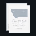 Dusty Blue Montana Map QR Code Save the Date Announcement Postcard<br><div class="desc">Announce your Montana wedding in a bold and modern way with this QR Code Save the Date Postcard, featuring a sleek silhouette of the Montana state map. Perfect for couples planning a wedding in Montana's breathtaking landscapes, whether in the wide-open plains, majestic Rocky Mountains, or charming cities like Billings and...</div>