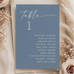 Dusty Blue Nautical Elegant Wedding Seating Chart Invitation