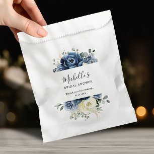 Dusty Blue Navy Champagne Ivory Bridal Shower Favour Bags