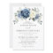 Dusty Blue Navy Champagne Ivory Floral Wedding