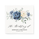 Dusty Blue Navy Champagne Ivory Floral Wedding