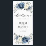 Dusty Blue Navy Champagne Ivory Floral Wedding Programme<br><div class="desc">Dusty blue floral wedding program card featuring elegant bouquet of navy blue, royal blue , white , gold, champagne ivory, blush colour rose , ranunculus flower buds and sage green eucalyptus leaves and elegant watercolor bouquet. Please contact me for any help in customisation or if you need any other product...</div>