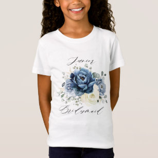 Dusty Blue Navy Champagne Ivory Junior Bridesmaid T-Shirt