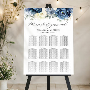 Dusty Blue Navy Champagne Ivory Seating chart