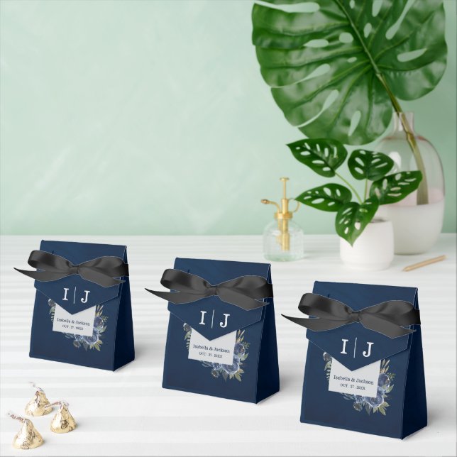 Dusty Blue Navy Champagne Ivory Wedding  Favour Box (Multiple)