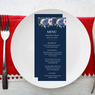 Dusty Blue Navy Champagne Ivory Wedding Menu