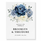 Dusty Blue Navy Champagne Ivory Wedding Welcome Fo