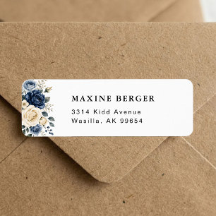Dusty Blue Navy & Ivory Rose Floral Wedding