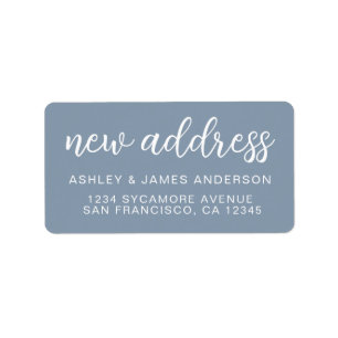 Dusty Blue New Address Label