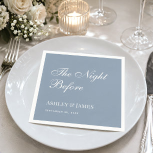 Dusty Blue Night Before Simple Rehearsal Dinner  Napkin