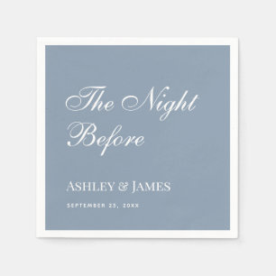 Dusty Blue Night Before Simple Rehearsal Dinner  Napkin