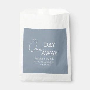 Dusty Blue One Day Away Rehearsal Dinner Wedding  Favour Bags