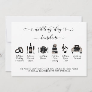 Dusty Blue (or other) Wedding Program -Timeline