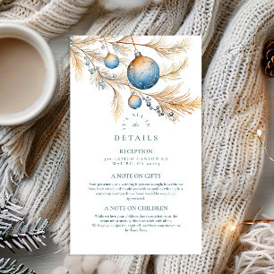 Dusty Blue Ornament Wedding Enclosure Card
