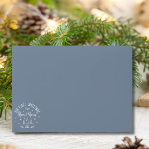 Dusty Blue Our 1st Christmas Married Envelope