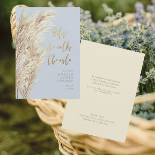 Dusty Blue Pampas Before She Walks Bridal Shower Invitation
