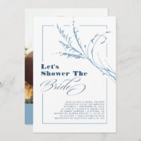 Dusty Blue Pampas Grass Boho Bridal Shower Photo