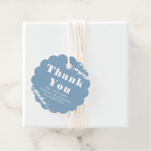 Dusty Blue Pampas Grass Thank You Favour Tags