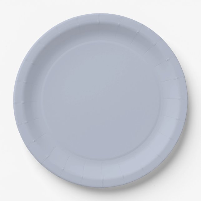 Dusty Blue Part Paper Plates (Front)