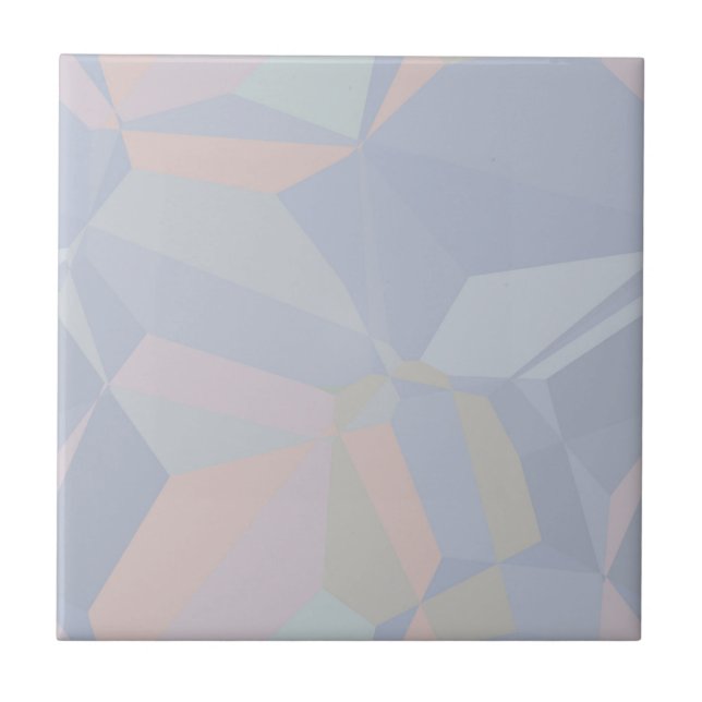 Dusty Blue & Peach Seamless Polygons Tile (Front)