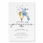 Dusty Blue Pearls & Prosecco Bridal Shower Welcome