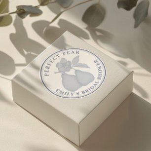 Dusty Blue Perfect Pear Bridal Shower Stickers