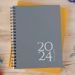 Dusty Blue Personal 2024 Weekly Planner<br><div class="desc">Simple personal stationery 2024 annual planner with dusty blue cover. Annual planner (12 months) with open monthly overviews and weekly planning sheets. Contact for assistance in personalising.</div>