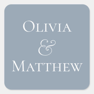 Dusty Blue Personalised Square Sticker